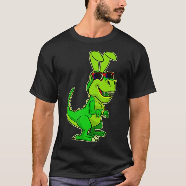 Camiseta T Rex Easter Bunny Dinosaur Boys Cestería (Anverso)