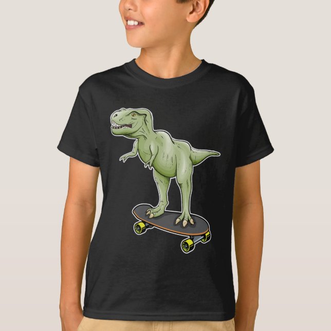Camiseta T-Rex en monopatín Dinosaurio  (Anverso)