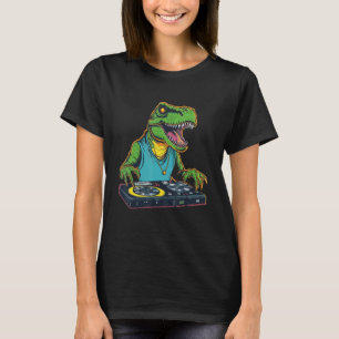 Camiseta T Rex Fiesta DJ EDM Club de Baile Dino Disco Disc 