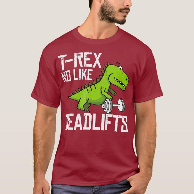 Camiseta T-Rex Fitness Funny Levantamiento del peso del gim (Anverso)