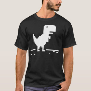 Camiseta T-Rex Geek Dinosaur Pixel Art No Internet Connecti