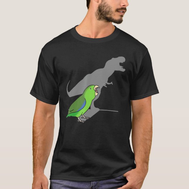 Camiseta T Rex Green Parrotlet Cute Parakeet Parrot Birb (Anverso)