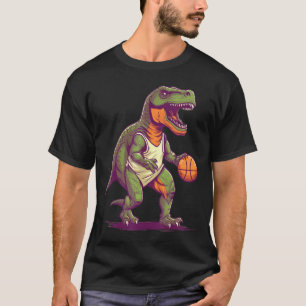 Camiseta T rex jugando baloncesto entrenador dino trex rex