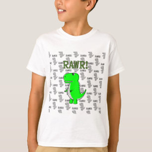 Camiseta T-Rex lindo y enojado con patrón blanco y negro