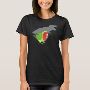 Camiseta T Rex Lovebird Parrot Shadow Parrot Green Lovebird