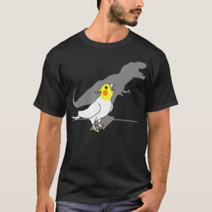 Camiseta T-Rex Lutino Cockatiel Pájaro Loro Blanco Amarill