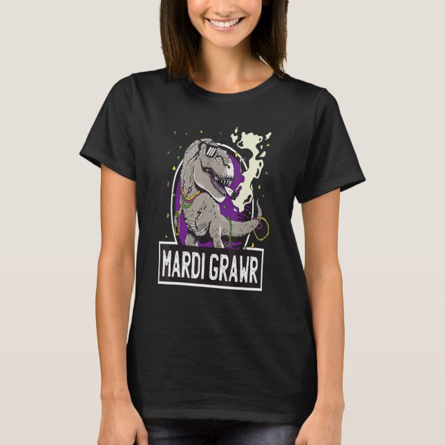 Camiseta T Rex Mardi Grawr Funny Mardi Gras T Rex Smoking C (Anverso)