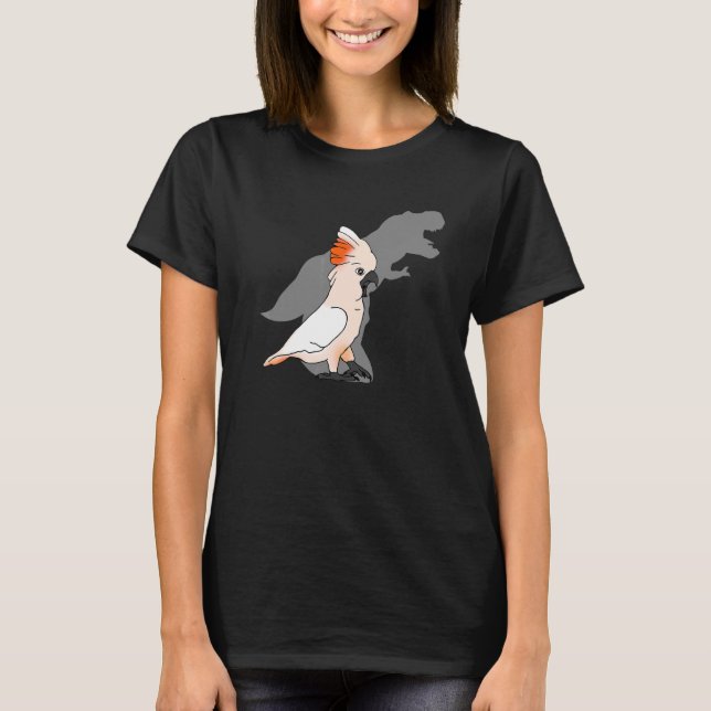 Camiseta T Rex Moluccan Cockatoo Shadow Dinosaur Bird Birb (Anverso)