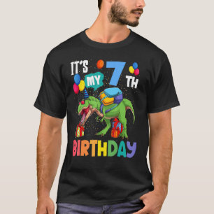 Camiseta T Rex Monster Truck Es mi séptimo cumpleaños 7 año