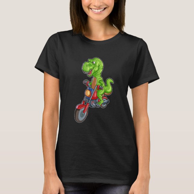 Camiseta T Rex Motocicleta Dinosaurio Trex Biker 1 (Anverso)