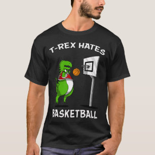 Camiseta T-Rex Odia Baloncesto Dinosaurio De Brazos Cortos 