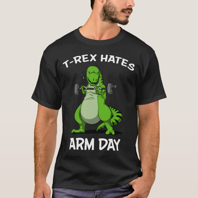 Camiseta T-Rex Odia el Día de Brazo (Anverso)