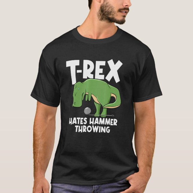 Camiseta T Rex odia el martillo de dinosaurio que tira (Anverso)