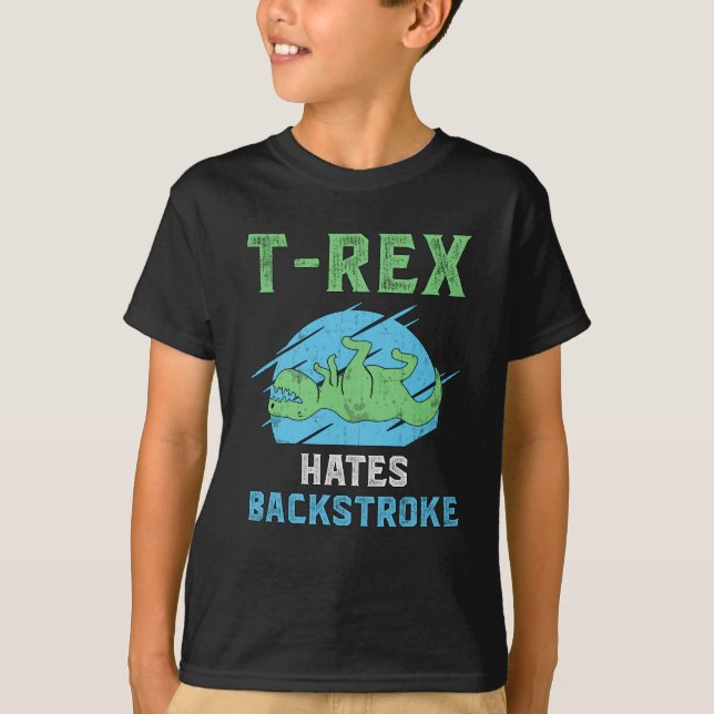 Camiseta T-Rex Odia El Retroceso Nadar Nadar Funny (Anverso)