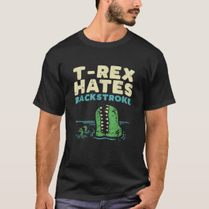 Camiseta T Rex odia el revés Funny Natando Dinosaurio
