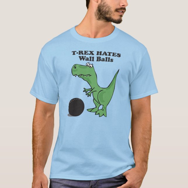 Camiseta T-rex odia la bola de la pared (Anverso)