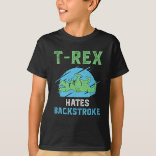 Camiseta T-Rex odia la marcha atrás nadando divertida