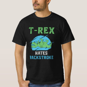 Camiseta T-Rex odia la marcha atrás nadando divertida