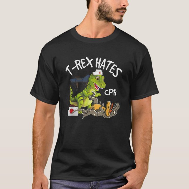 Camiseta T Rex Odia Los Dinosaurios De RCP Divertidos Lesio (Anverso)