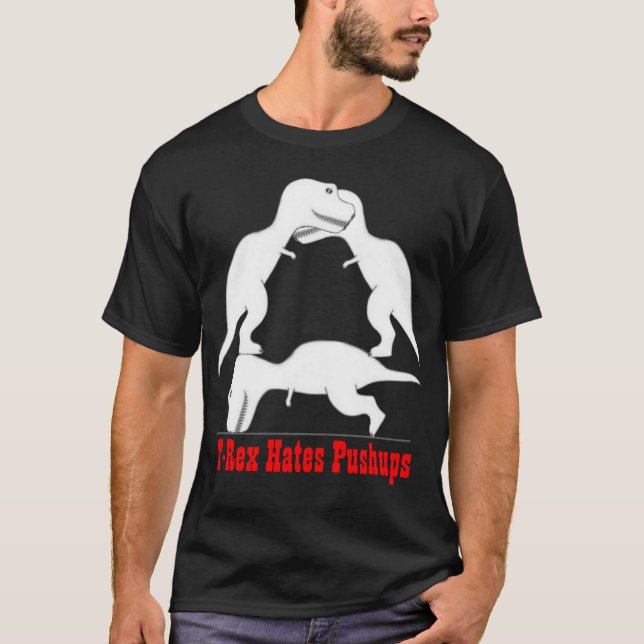 Camiseta T-rex odia pectorales (Anverso)