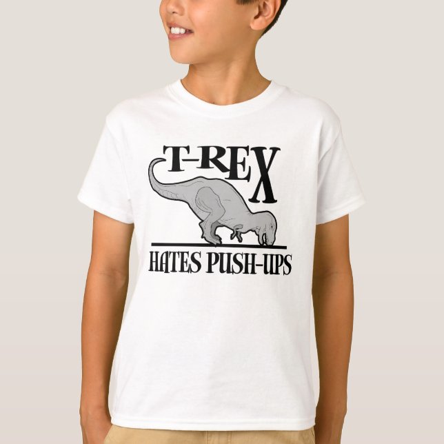 Camiseta T-Rex odia pectorales $20,95 niños (Anverso)