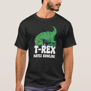Camiseta T Rex Odiaba Bowling con brazos cortos Dino TRex