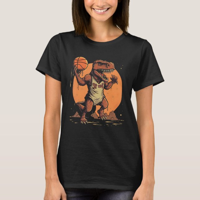 Camiseta T Rex playing Basketball Coach Dino Trex Rex Sport (Anverso)