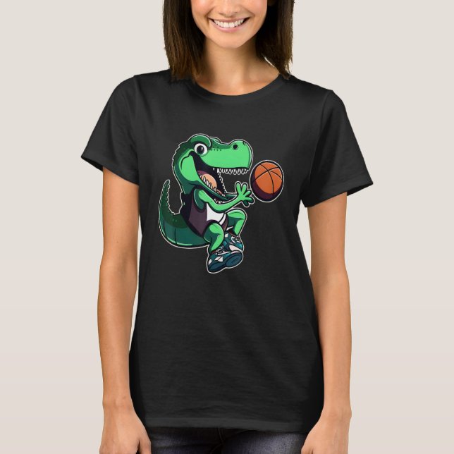 Camiseta T Rex playing Basketball Coach Dino Trex Rex Sport (Anverso)