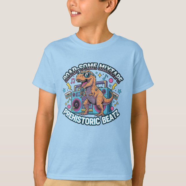 Camiseta T-Rex Prehistoric Roarsome Kids Mixtape Tee (Anverso)