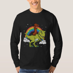 Camiseta T Rex Riding Dachshund Dog Amp Presente