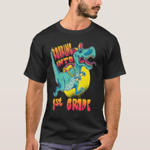 Camiseta T Rex Roaring to 1er Grado Dino First Back To Sc