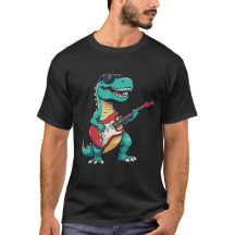 Camiseta T-Rex Rock and Roll | Dinosaurio de Dibuj