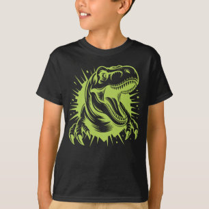 Camiseta T-Rex Rompiendo a Través de Niños