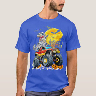 Camiseta T Rex Saurus Divertido Montando Camión Monstruo Fe