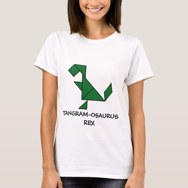 Camiseta T-Rex + Tangramas = Tangram-osauro Rex Cute Dino (Anverso)