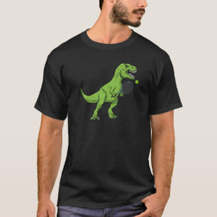 Camiseta T Rex Tennis Racket Y Ball Animal Dinosaur Playi