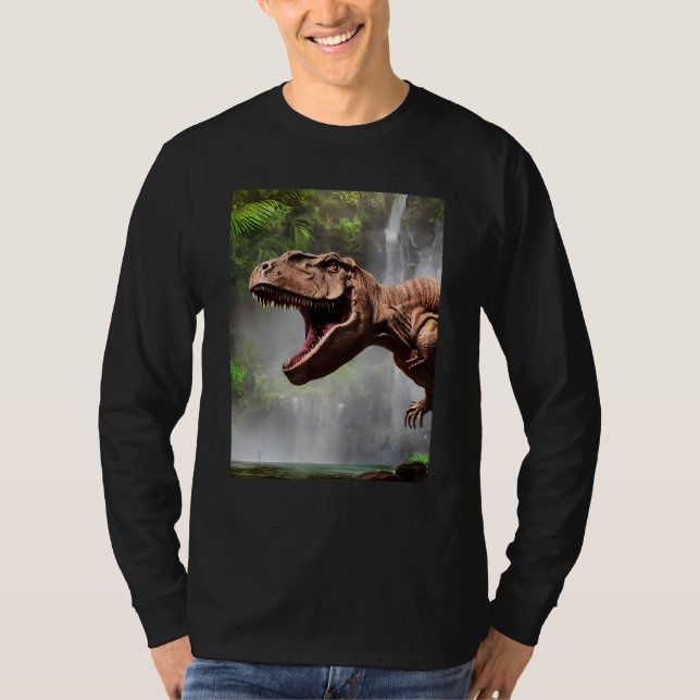 Camiseta T-Rex The Dinosaur of the Jungle Waterfall (Anverso)