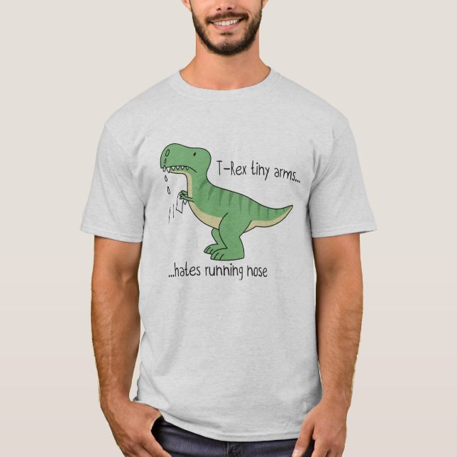 Camiseta T-Rex tiny arms hates running nose (Anverso)