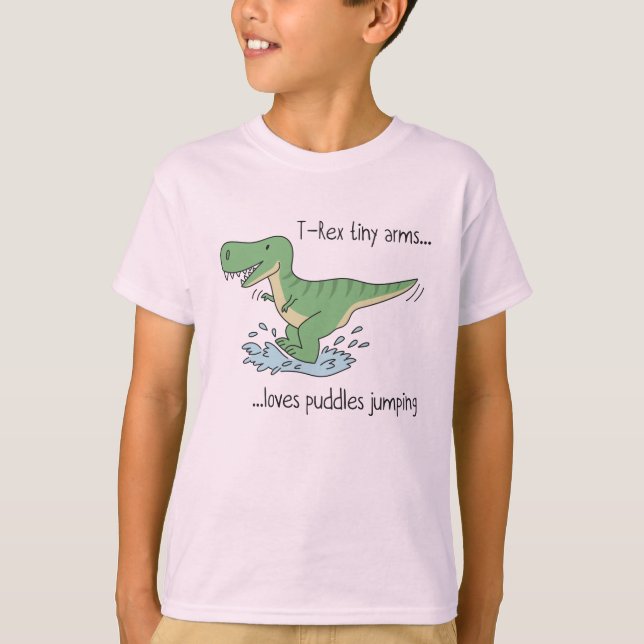 Camiseta T-Rex tiny arms: puddles jumping (Anverso)