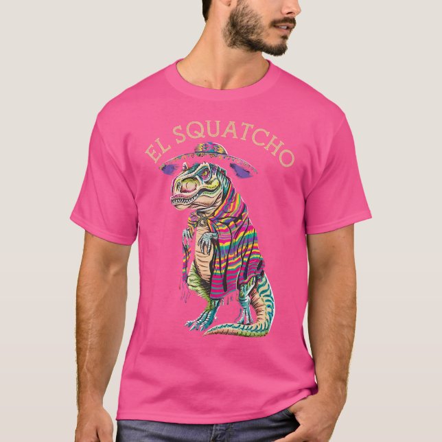Camiseta T Rex Trex Stuffy El Squatcho Poncho Dinos (Anverso)