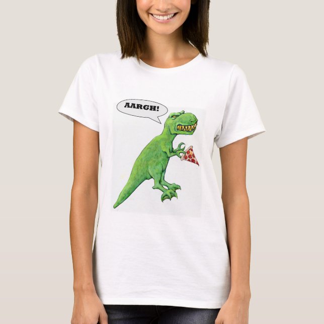 Camiseta T-Rex y pizza (Anverso)