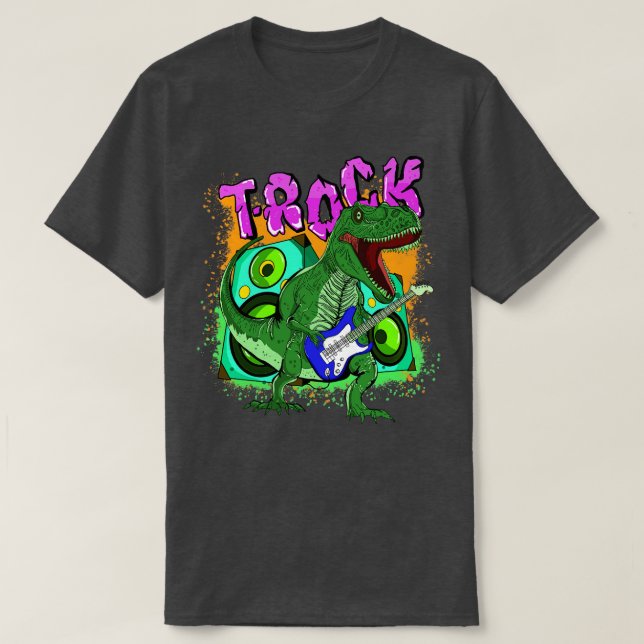 Camiseta T Rock Tocando Guitarra (Diseño del anverso)