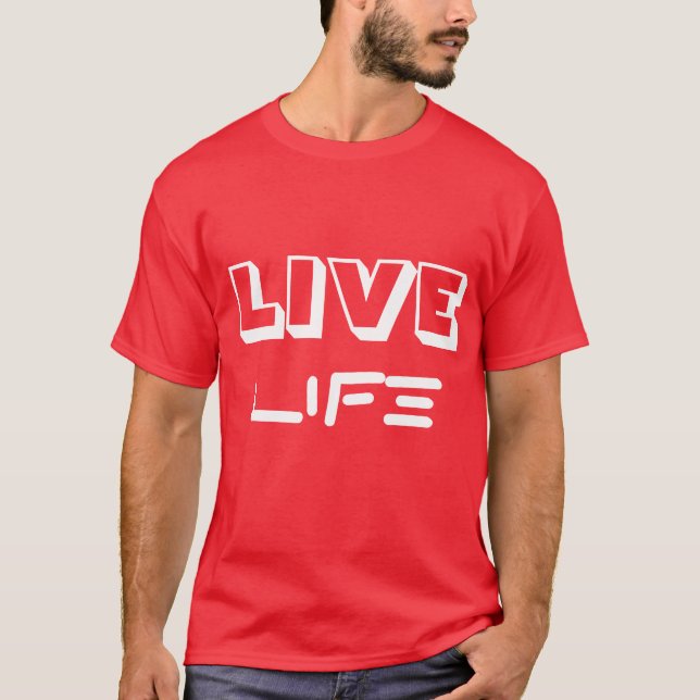 Camiseta T rojo/blanco de la VIDA VIVA - (Anverso)