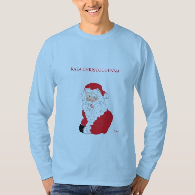CAMISETA T-S MERRY NAVIDAD EN GRIEGO : KALA CHRISTOUGENNA (Anverso)
