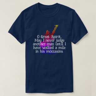 Camiseta T-S nativo americano "Camina una milla en sus mono