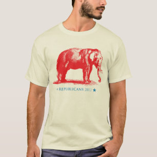 Camiseta T-S republicanos azules blancos rojos del elefante