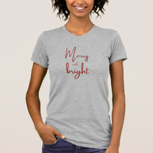 Camiseta T-Sh, Navidades de mujeres rojas modernas y brilla
