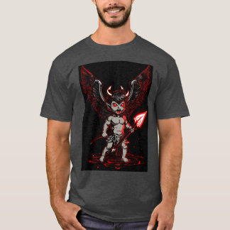 Camiseta t shart fansi diseño rojo negro enojado