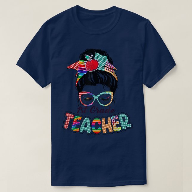 Camiseta T-Shi, profesora de primer grado divertida y desor (Diseño del anverso)