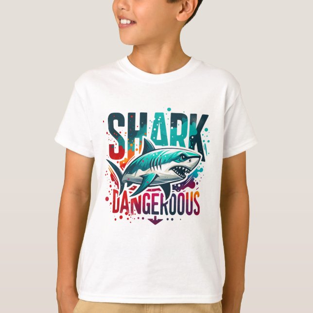 Camiseta T-Shir de los niños tiburones de Guay - Sumérjase  (Anverso)